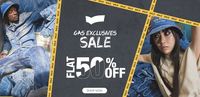 Gas Exclusive Sale : Flat 50% Off + Shop For 5000, Get Extra 10% Off, Shop For 8000, Get Extra 15% Off