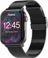 Fitshot Crystal 1.8inch AMOLED Display with bluetooth calling 560 nits brightness Smartwatch (Black Strap, Regular)
