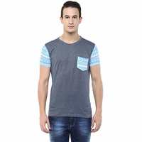 AMERICAN CREW Men's Crew Neck with Contrast Pocket Printed T-Shirt [50% Coupon]
