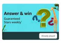 Amazon Weekly Quiz Stars :Win 10 Stars