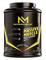 Nutrimuscle Massive Muscle Mass Gainer 7 Lbs 3.175 Kgs Choco Treat Flavour For Muscle And Mass Gain Made In India