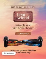 Cred Beat the Wheel - Win classic 6.5" hoverboard, cashbacks (31st August, 8PM-11PM)