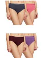 Lux Cozi for Her Women's Plain Cotton Hipster Panties (Pack of 4)