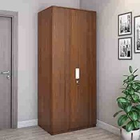 @home by Nilkamal Joyce 2 Door Engineered Wood Without Mirror Wardrobe with 1 Hanging Space & Shelves Storage (Classic Walnut)
