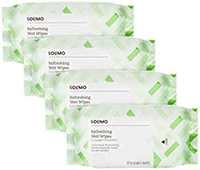 Limited-time deal: Amazon Brand - Solimo Refreshing Wet Wipes, Cucumber - 30 Wipes (Pack of 4)
