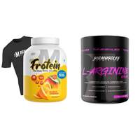 Bigmuscles Nutrition Frotein Whey Protein Isolate[59 Servings, 2 kg] with Free T-Shirt & Bigmuscles Nutrition L-Arginine PMP Powder for Adults[30 Serving, Blueberry] 90 gm