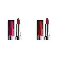 Maybelline New York Color Sensational Creamy Matte Lipstick, 696 Burgundy Blush, 3.9g and Maybelline New York Color Sensational Creamy Matte Lipstick, 695 Divine Wine, 3.9g