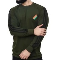 Solid Men Round Neck Green T-Shirt