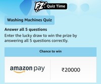 Amazon Washing Machines Quiz Answers Today : Win 20000