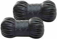 Kingsway Dumbbell Shape Neck Rest Cushion for Toyota Hilux 2022 Onwards, Leatherette, Black, Set of 2 Piece