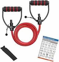 Joyfit Resistance Tube-for Home Workout, Strength Training, Crossfit, Pilates. with Adjustable knob for Workout with Door Anchor & Workout Chart. Resistance Band for Men and Women [1pc]