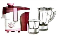 Bajaj JX 20 500 Watts 2 Jars Juicer Mixer Grinder (ISI Approved, 410701, White/Pink)