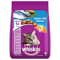 Whiskas Dry Food for Adult Cats (+1 Years), Ocean Fish Flavour, 7kg Pack