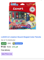 Luxor Art creation Round Shaped Color Pencils  (Set of 15, Multicolor)