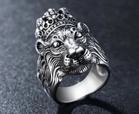 Stylish Lion King Biker Ring for Boy and Men Ring Stainless Steel Silver Plated Ring
