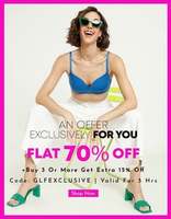 Zivame Flash sale: Flat 70% off + Buy 3 or more Get extra 15% off