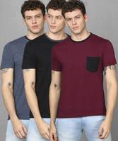 METRONAUT By Flipkart  [Pack of 3] Solid Men Round Neck Multicolor T-Shirt
