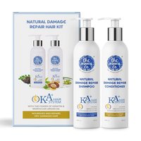 The Moms Co. Natural Damage Repair KA + Hair Care Kit with Hair Shampoo & conditioner with Keratin and Moroccan Argan Oil for Dry & Damaged Hair 400 ML