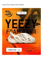Cred beat the wheel - Chance to win Adidas Yeezy foam rnnr, Cashbacks (Live now)