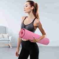 beatXP Yoga Mat For Men & Women | Fitness Mat For Home & Gym Workout |Anti Skid | Pink 4 mm Yoga Mat
