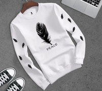 Boys Printed Cotton Blend T Shirt  (White, Pack of 1)