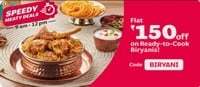 Licious: Flat 150 off on Ready to cook biryanis