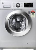 LG 8 kg With Steam Fully Automatic Front Load with In-built Heater Silver  (FHM1408BDL)