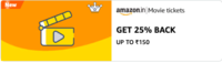 Movie ticket 25% back up to ₹150