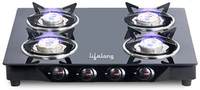 Loot - Lifelong ISI Certified Glass Manual Gas Stove  (4 Burners)