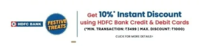 Flat 10% off on Ajio for HDFC Bank Credit & Debit card users (22nd to 2nd Oct)