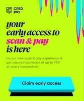Cred Scan And Pay Early Access And Get Upto Rs.50 or coin First 10 Transaction Per Day (User specific)