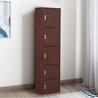[over]]    [Back in stock ] HomeTown Albert Engineered Wood Multipurpose Cabinet in Cherry Brown & Walnut Colour