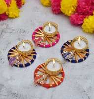 TWINKLE Shree Ganesh Tealight Candle Holder Candle  (Multicolor, Pack of 6)