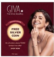 Free Silver Coin On Purchase GIVA Products Above Rs.2000