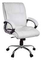 Townsville Bloom Leatherette Medium Back Executive Chair (White)