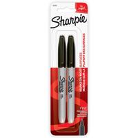 SHARPIE Black Permanent Marker with Fine Tip for Precise Writing |Suitable for Multipurpose Usage| Smudge Free | Office Stationery Items | Pack of 2