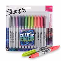 SHARPIE Cosmic Color Permanent Marker Assorted with Fine Tip for Precise Writing  Pack of 12