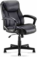 Sunon Office Chair Wide Seat Padded PU Leather Chairs Computer Chair Executive Chair, Adjustable Mid Back Chair with Lumbar Support, Black