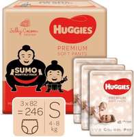 Huggies Premium Soft Pants Sumo Pack - S  (246 Pieces)