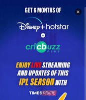 Times Prime offer - Top up Disney+ Hotstar for 6 Months