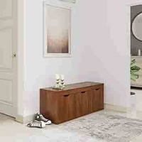 Amazon Brand - Solimo Sauron Engineered Wood 3 Door Shoe Rack (Walnut)