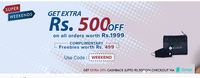 Super Weekends : Get extra Rs 500 off on orders worth Rs 1999 + Extra 20% cashback (upto Rs 500). USe Simpl at checkout