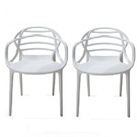 Cello Atria Plastic Chair Set (White, Set of 2)