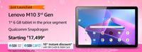 Lenovo Tab M10 FHD Plus (3rd Gen) Starts From Rs.17499