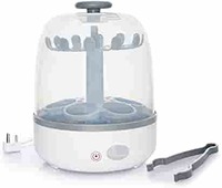 R for Rabbit i Bot Bottle Sterilizer Electric (Multi- 6 Bottles Container) Steam for Baby Milk Bottle with gripping Tongs LED Display (White)