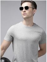Roadster Men Grey Melange Solid T-shirt Starts From Rs.149