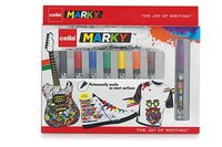 Cello Marky Permanent Markers (Pack of 8 - Assorted) | 8 Vivid Ink Colours
