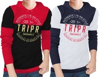 Boys Printed Cotton Blend T Shirt  (Multicolor, Pack of 2)