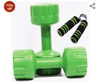 Aurion PVC Coated Dumbbells Weights Fitness Home Gym Exercise Barbell (Pack of 2) Light Heavy Ladies Mens Dumbbells