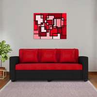 Bharat Lifestyle Tulip Fabric 3 Seater Sofa  (Finish Color - Red & Black, DIY(Do-It-Yourself))